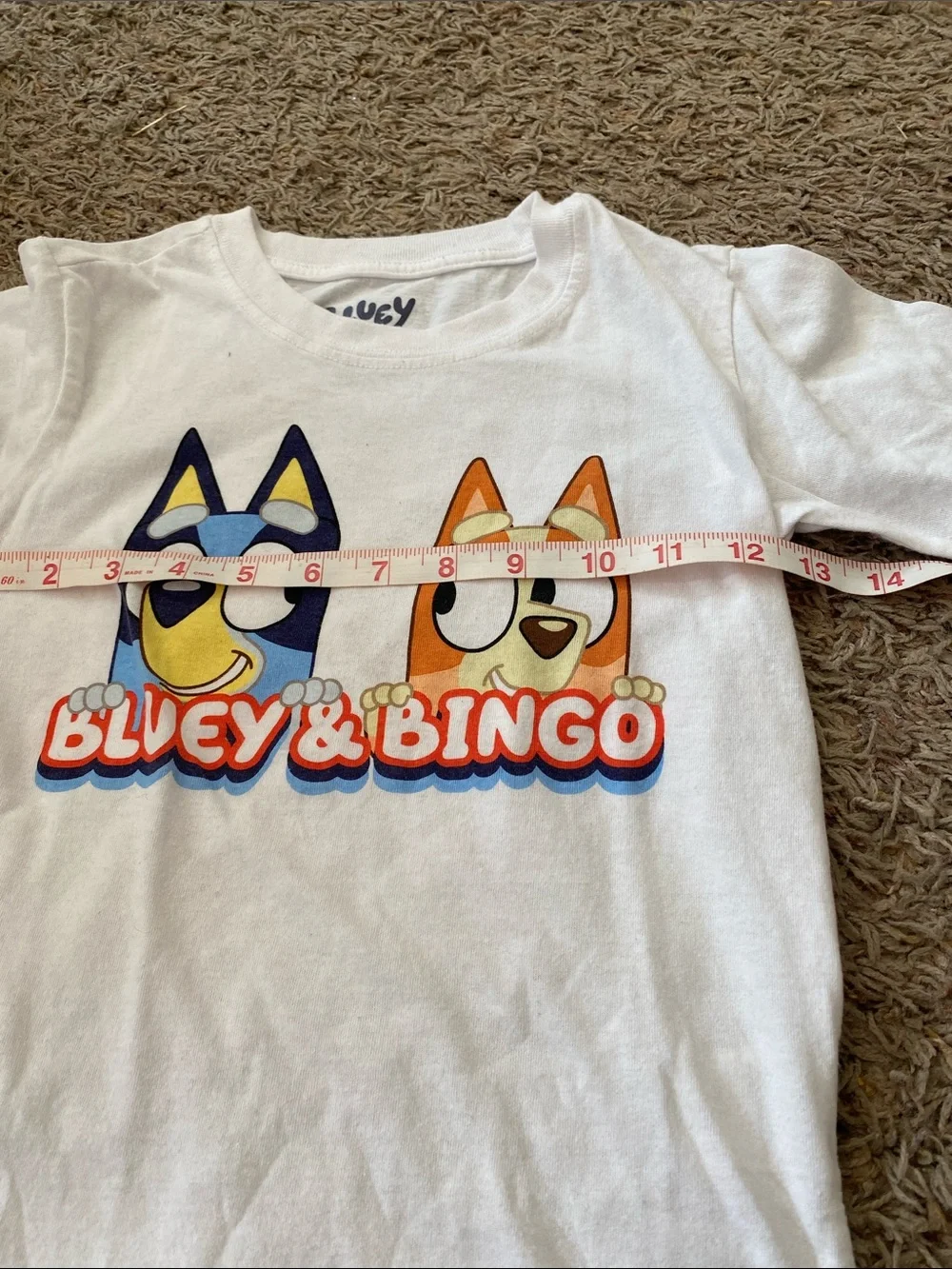 White Kids Graphic Tee BLUEY 5/6